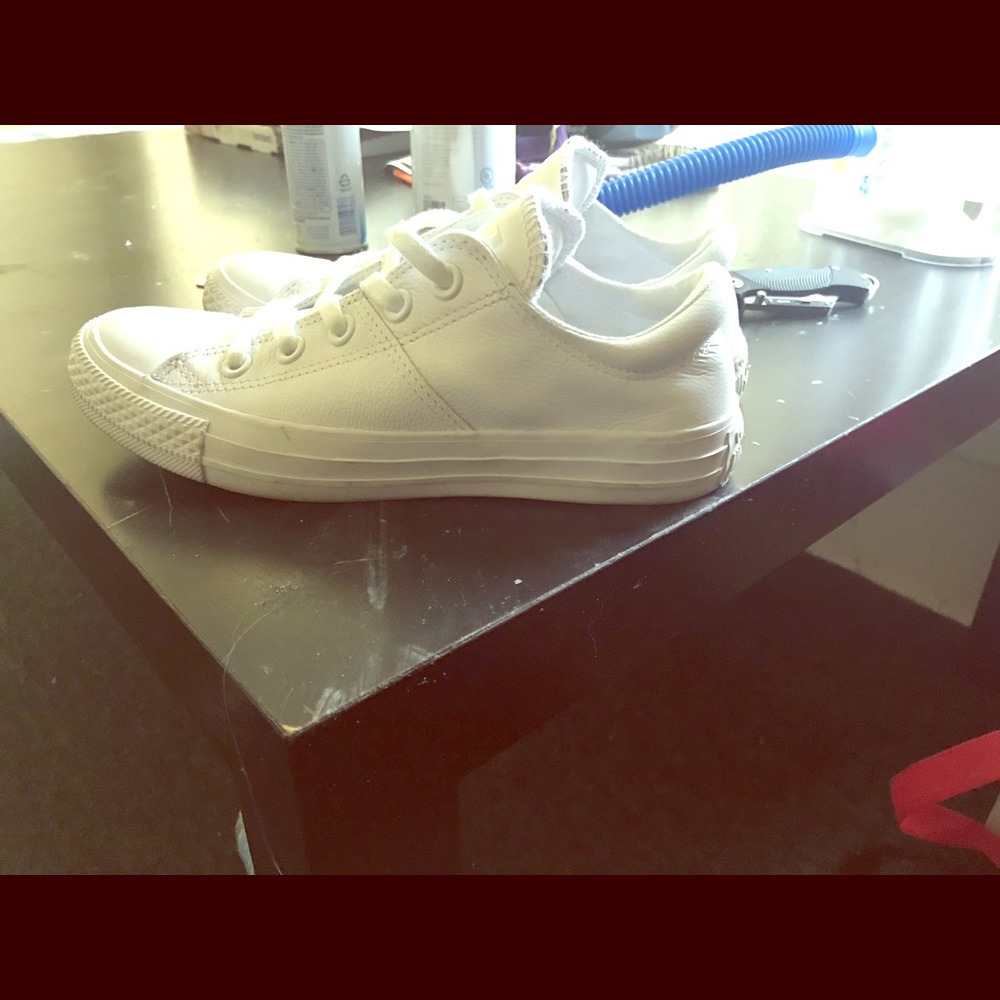 Leather converse low tops